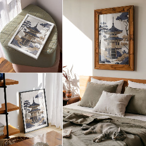 Plagát do izby Japonský chrám