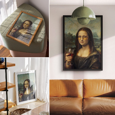 Plagát do izby Mona Lisa s vínom