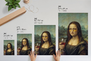 Plagát do izby Mona Lisa s vínom