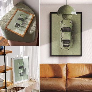 Plagát do obývačky Zelené auto