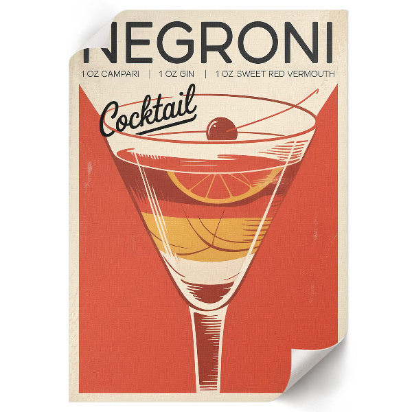 Retro plagát s motívom vintage koktailu