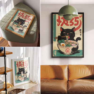 Poster na stenu Ramen a mačka