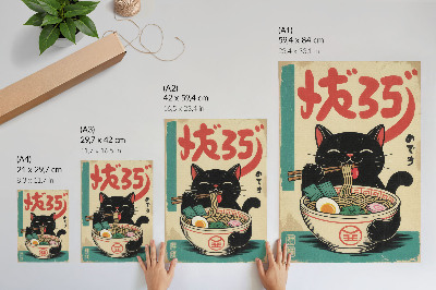 Poster na stenu Ramen a mačka