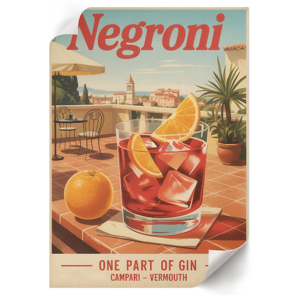 Retro plagát Nápoj Negroni