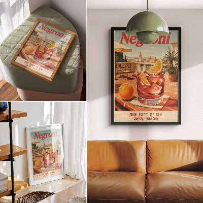 Retro plagát Nápoj Negroni