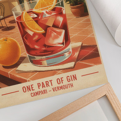 Retro plagát Nápoj Negroni