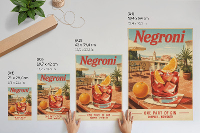 Retro plagát Nápoj Negroni