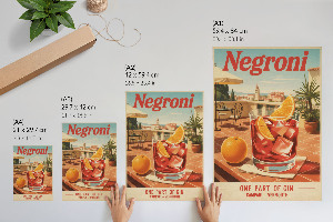 Retro plagát Nápoj Negroni