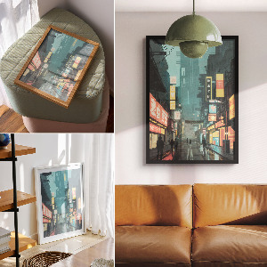 Plagát do izby Mestské neónové nápisy