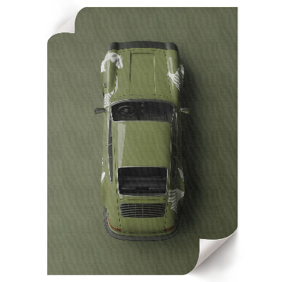 Plagát do obývačky Auto v zelenej farbe