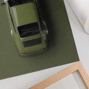 Plagát do obývačky Auto v zelenej farbe