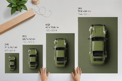Plagát do obývačky Auto v zelenej farbe