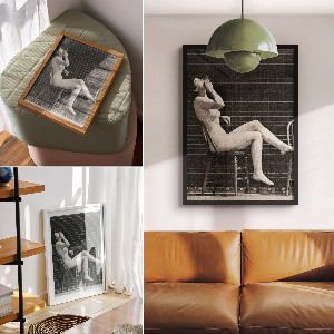 Plagát do izby Žena sediaca nahá