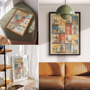 Plagát do obývačky Osem tieňových postáv