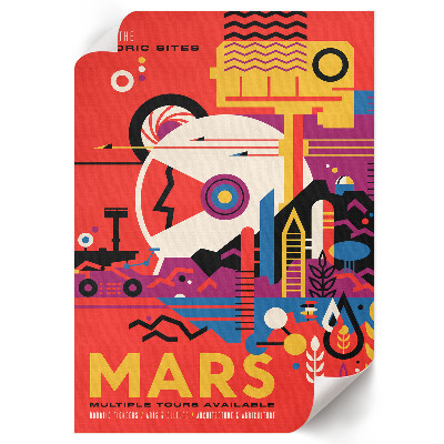 Retro plagát Cesta na Mars