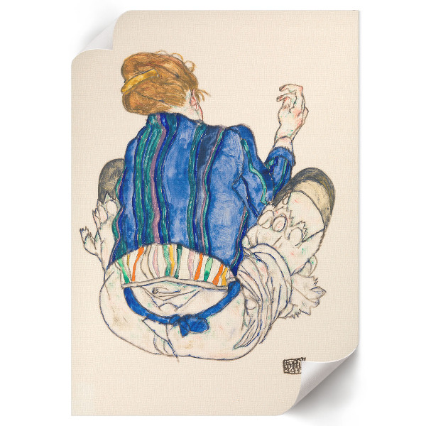 Plagát do obývačky Sediaca žena