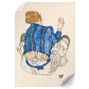 Plagát do obývačky Sediaca žena