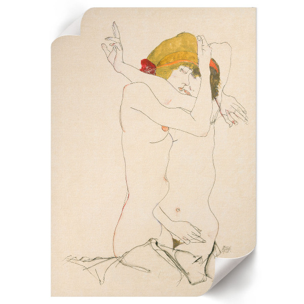 Plagát do izby Dve ženy objímajúce sa