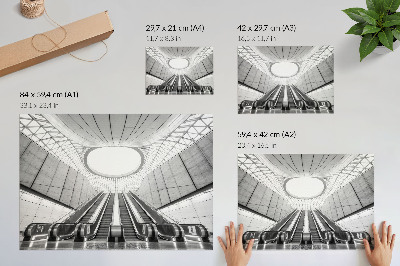Plagát s motívom futuristickej architektúry