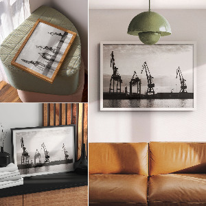 Plagát na stenu Prístavné žeriavy