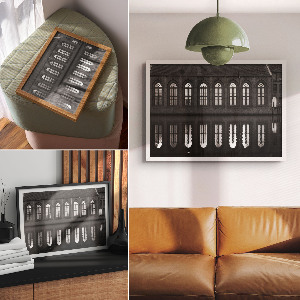 Plagát na stenu Čiernobiely odraz