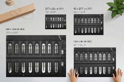 Plagát na stenu s čiernobielym motívom odrazu