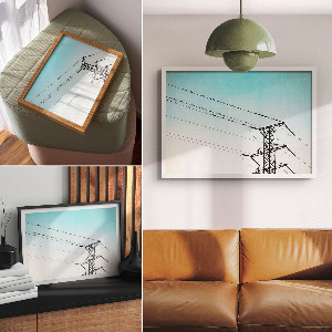 Plagát na stenu Vtáky na drôtoch