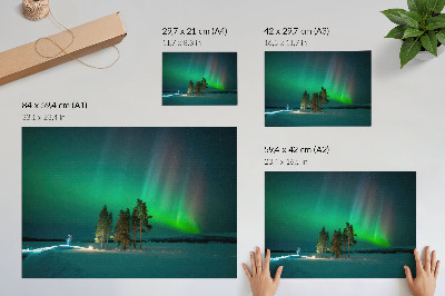 Plagát na stenu s motívom magickej polárnej žiary