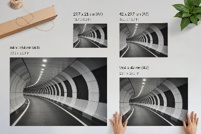 Plagát na stenu s motívom moderného tunela