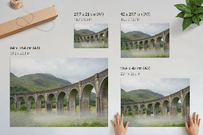 Plagát na stenu s motívom mosta medzi zeleňou
