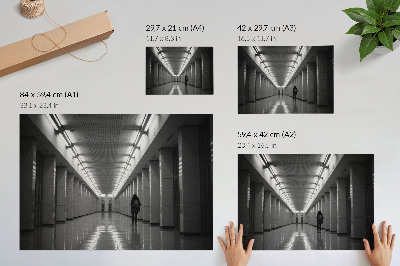 Plagát na stenu s motívom minimalistickej chodby