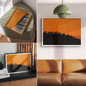 Poster Jeleň na kopci