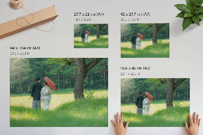 Plagát s motívom japonského páru