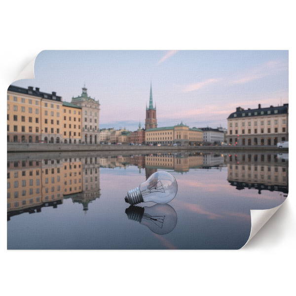 Plagát Žiarovka a mesto