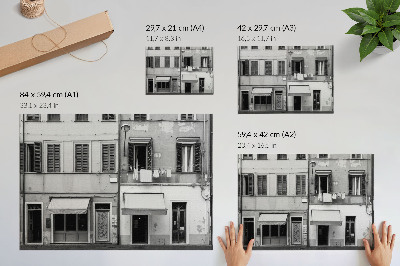 Plagát s motívom mestskej architektúry