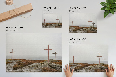 Plagát s motívom hmlistej krajiny