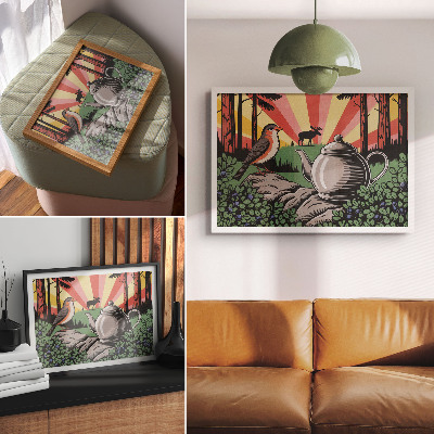 Plagát na stenu s motívom kempovania v lese