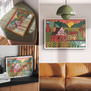 Plagát na stenu Vidiecka krajina