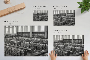 Plagát na stenu Interiér knižnice