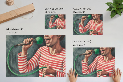 Plagát so spievajúcim motívom vhodný na karaoke