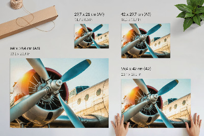 Plagát na stenu s detailmi lietadla