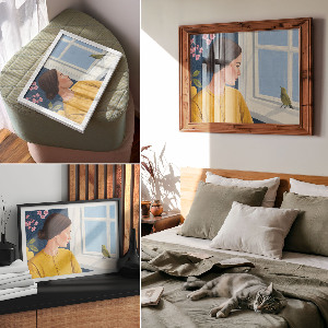 Plagát Dievča a vták