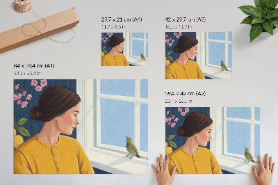 Plagát „Dievča a vták“
