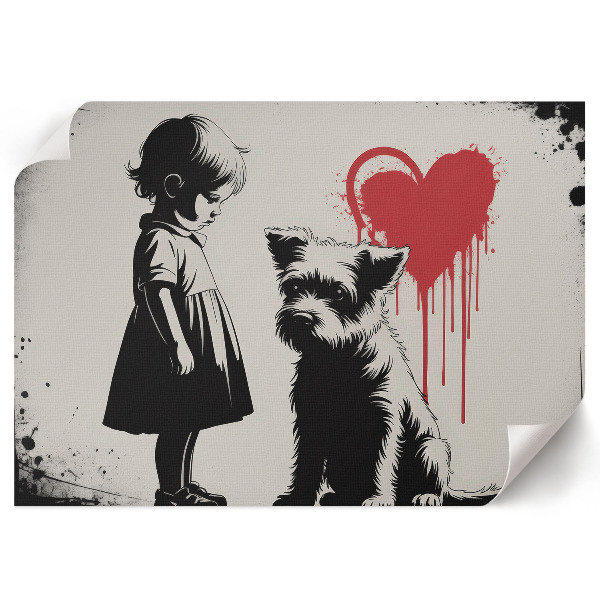 Plagát na stenu Dieťa a pes