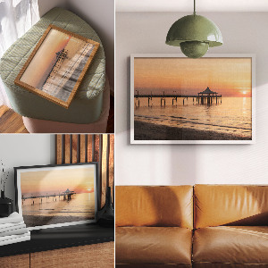 Plagát na stenu Mólo pri západe slnka