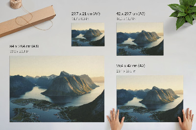 Plagát na stenu s motívom horských fjordov