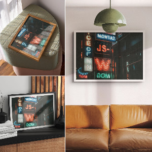 Poster Neónové svetlá v meste