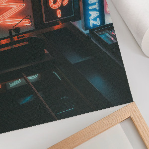 Poster Neónové svetlá v meste