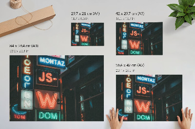 Poster s motívom neónových svetiel v meste