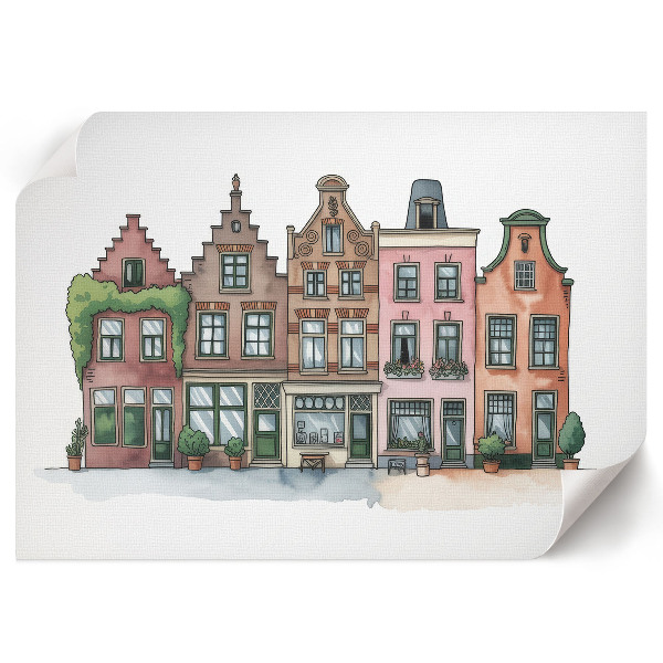 Plagát na stenu Ilustratívne činžiakové domy